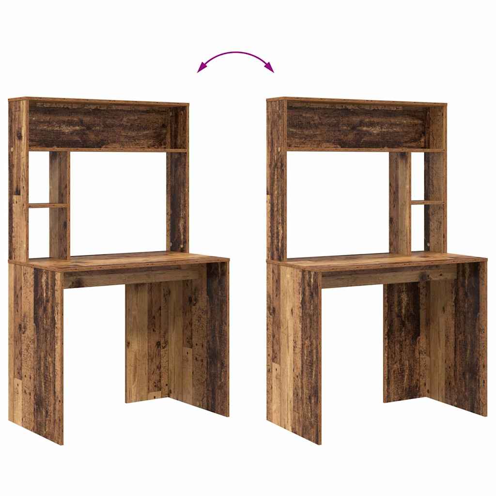 Skrivebord med hylle Gamle tre 91 x 50 x 149 cm Konstruert tre