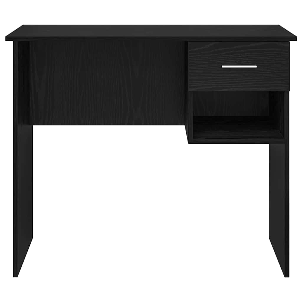 Skrivebord med skuff Svart Eik 90 x 49 x 75 cm Konstruert tre