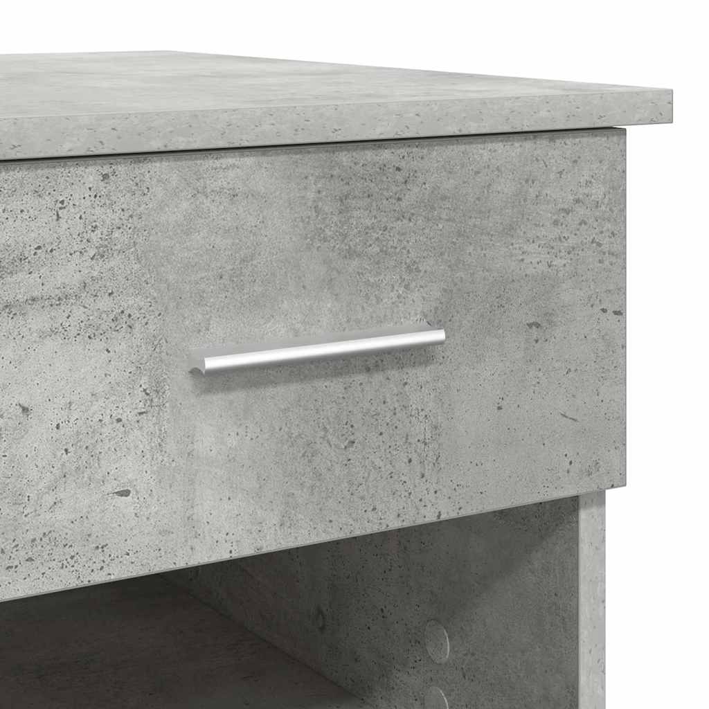 Skrivebord med skuff Betonggrå 90 x 49 x 75 cm Konstruert tre