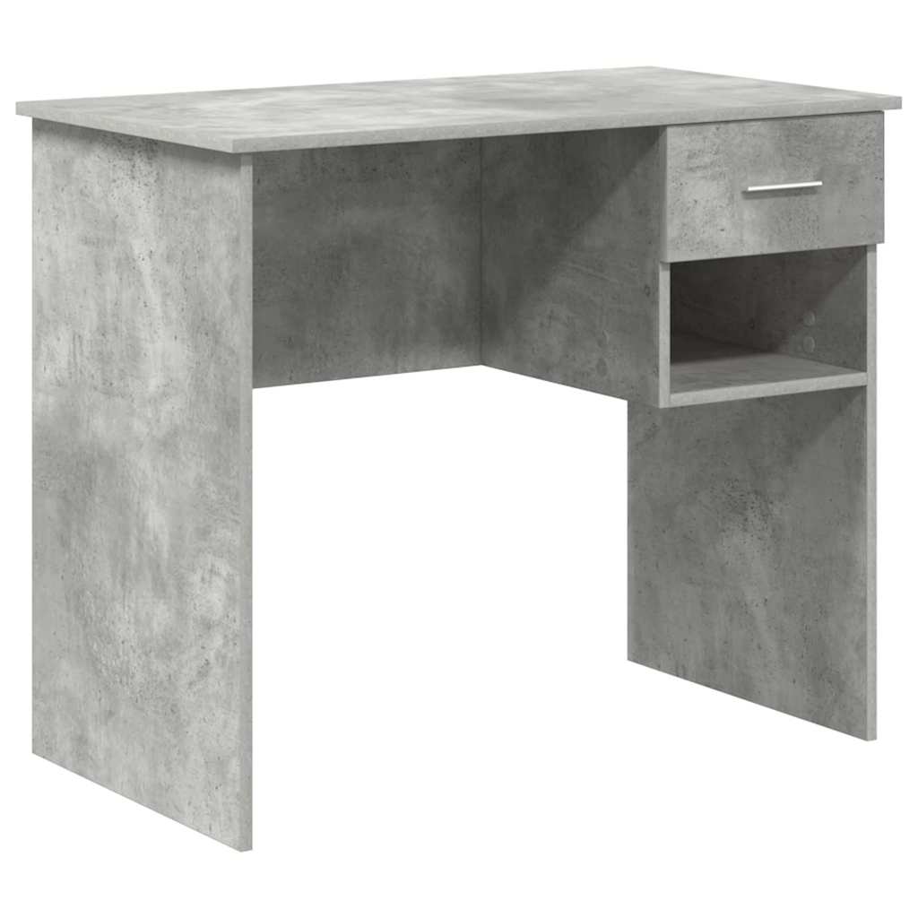 Skrivebord med skuff Betonggrå 90 x 49 x 75 cm Konstruert tre