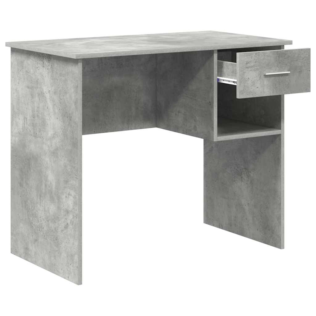 Skrivebord med skuff Betonggrå 90 x 49 x 75 cm Konstruert tre