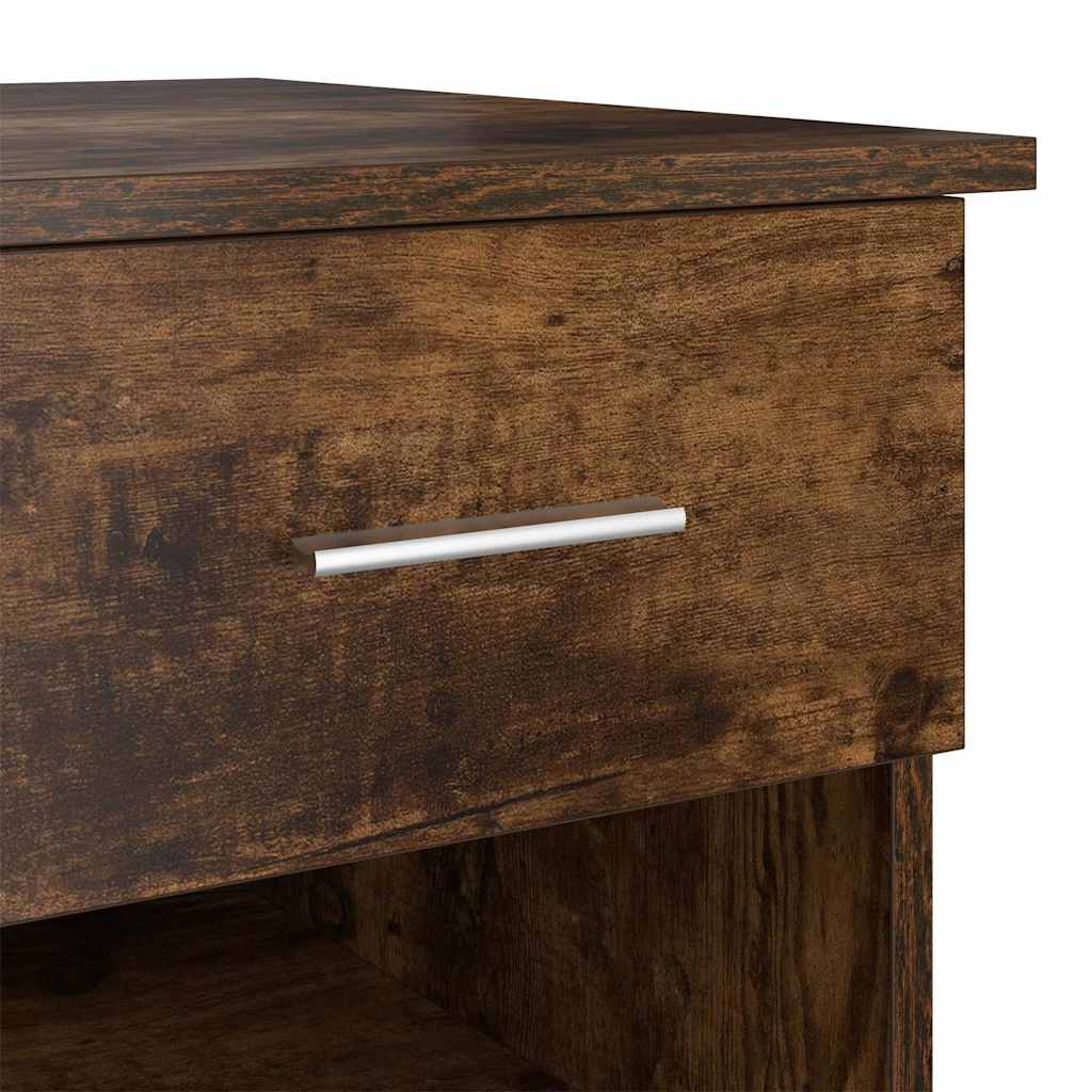 Skrivebord med skuff Røkt eik 90 x 49 x 75 cm Konstruert tre