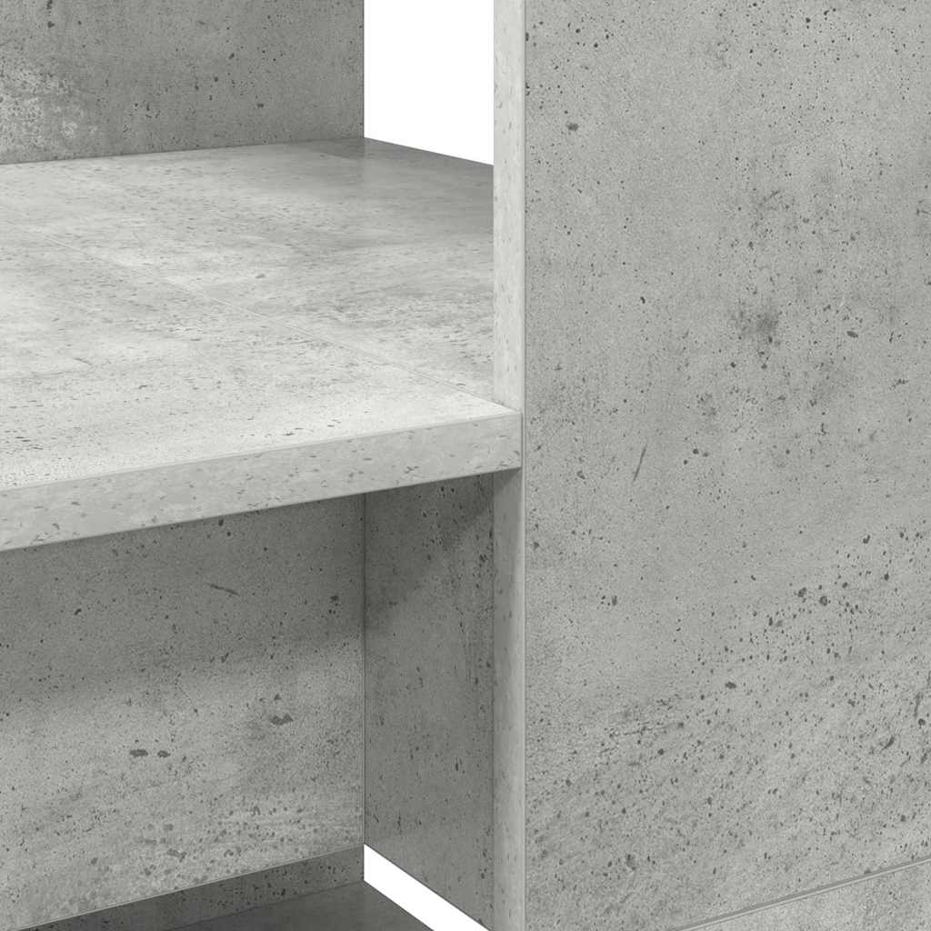 Skrivebord med hylle Betonggrå 113 x 54 x 120 cm Konstruert tre