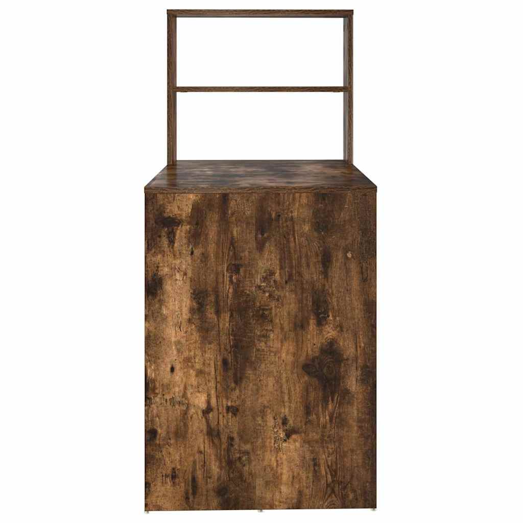 Skrivebord med hylle Røkt eik 113 x 54 x 120 cm Konstruert tre