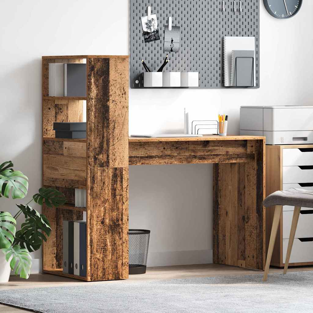 Skrivebord med hylle Gamle tre 113 x 54 x 120 cm Konstruert tre
