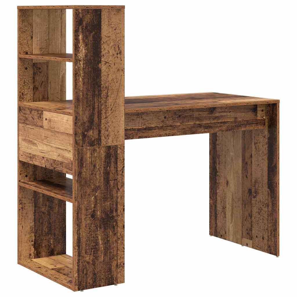 Skrivebord med hylle Gamle tre 113 x 54 x 120 cm Konstruert tre