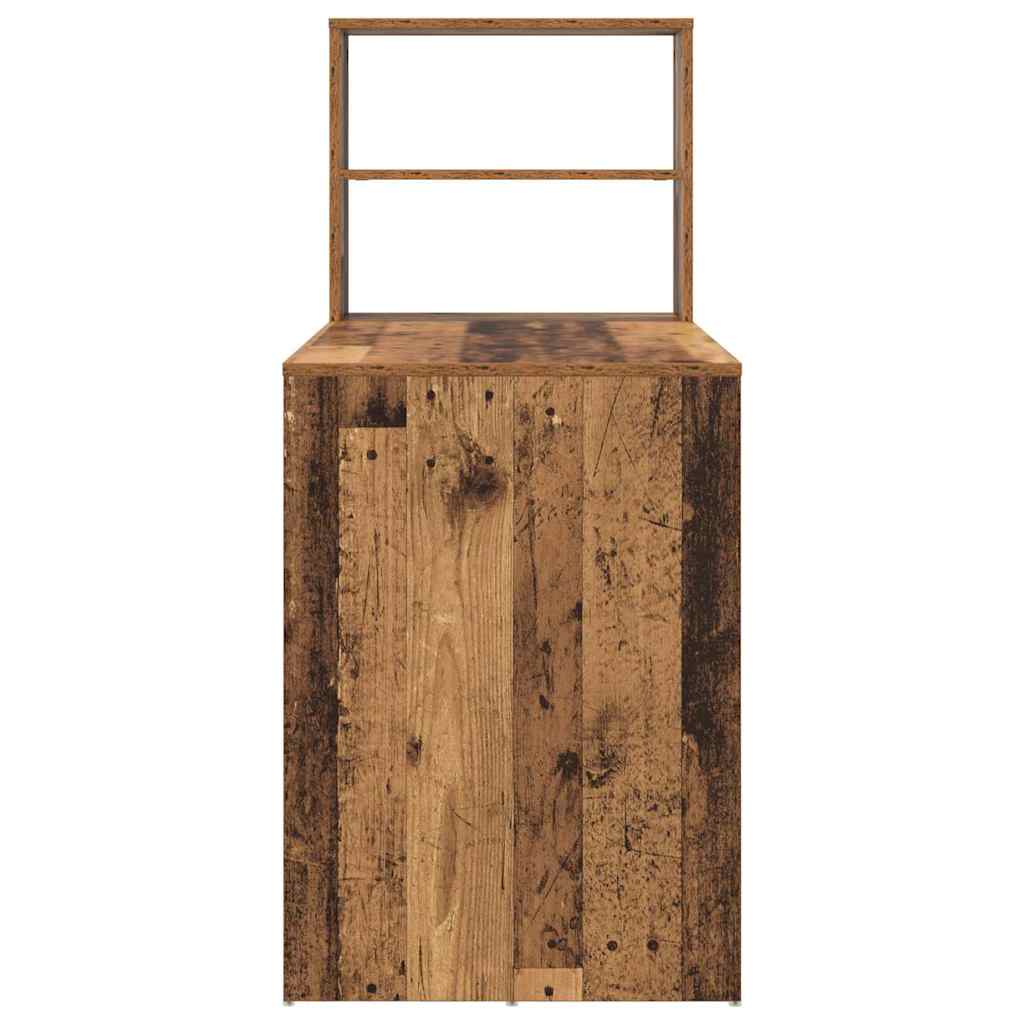 Skrivebord med hylle Gamle tre 113 x 54 x 120 cm Konstruert tre