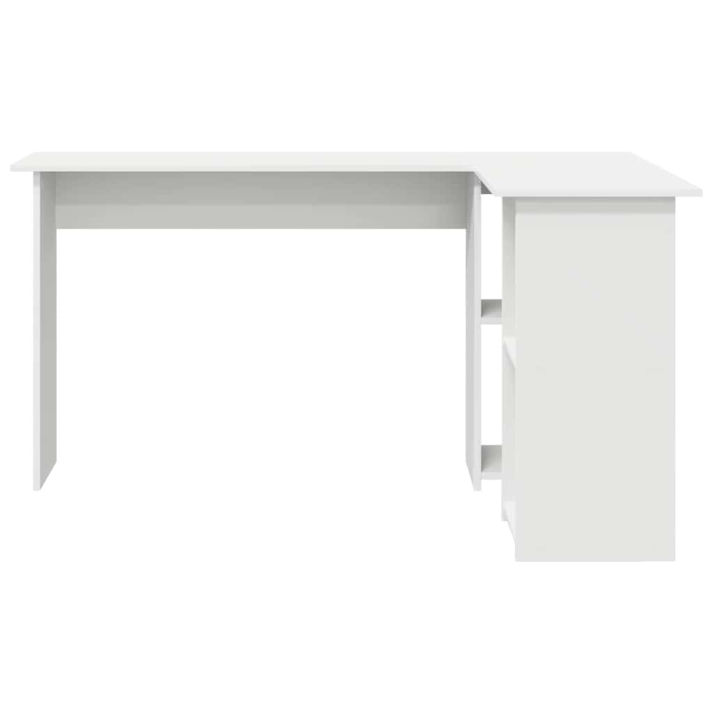 Skrivebord med hylle Hvit 142 x 102 x 73 cm Konstruert tre