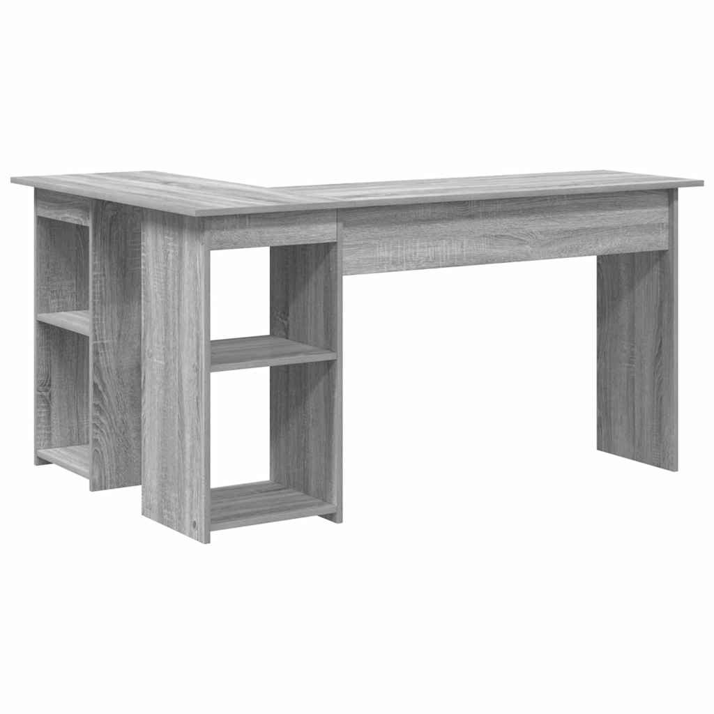 Skrivebord Grå Sonoma 142 x 102 x 73 cm Konstruert tre