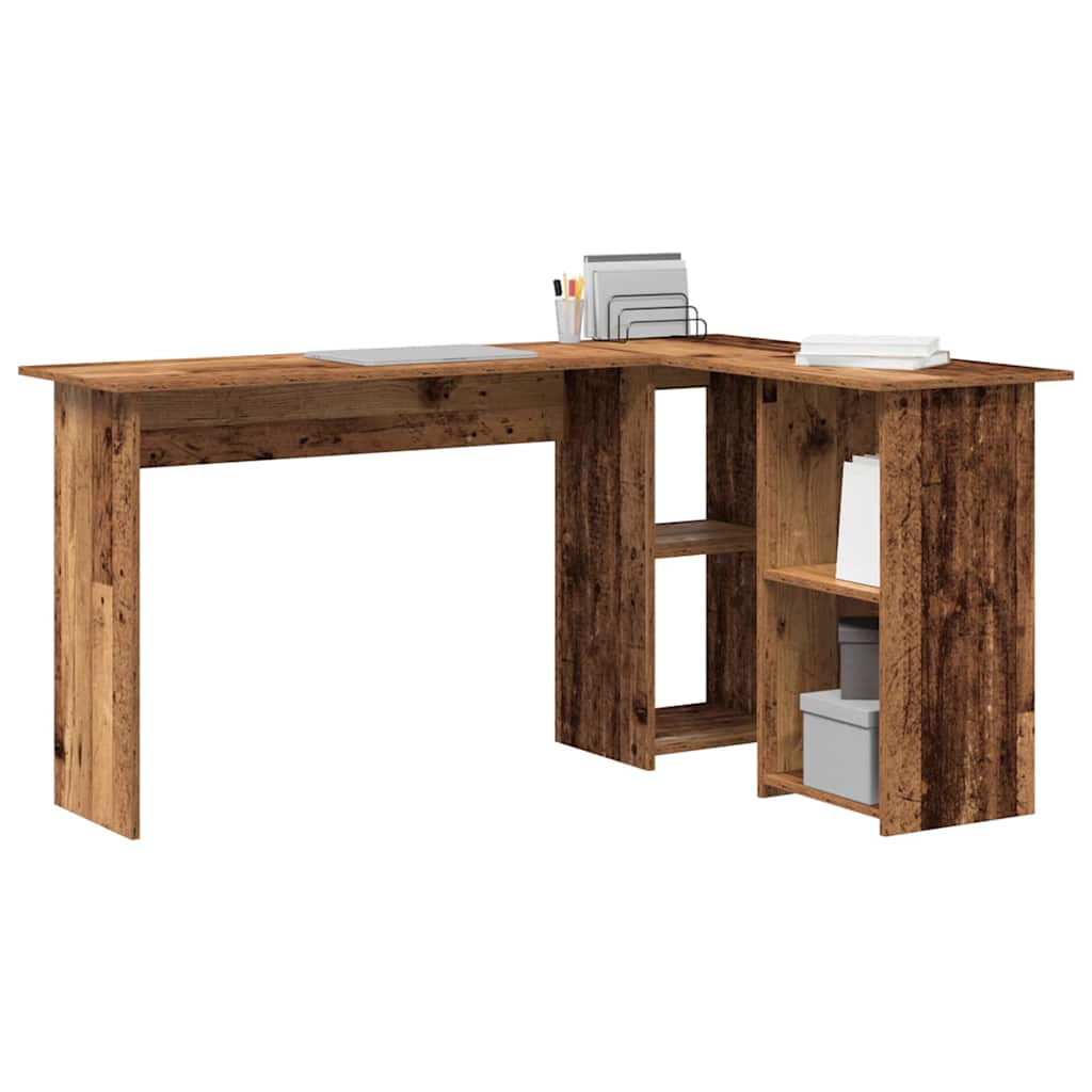 Skrivebord med hylle Gamle tre 142 x 102 x 73 cm Konstruert tre