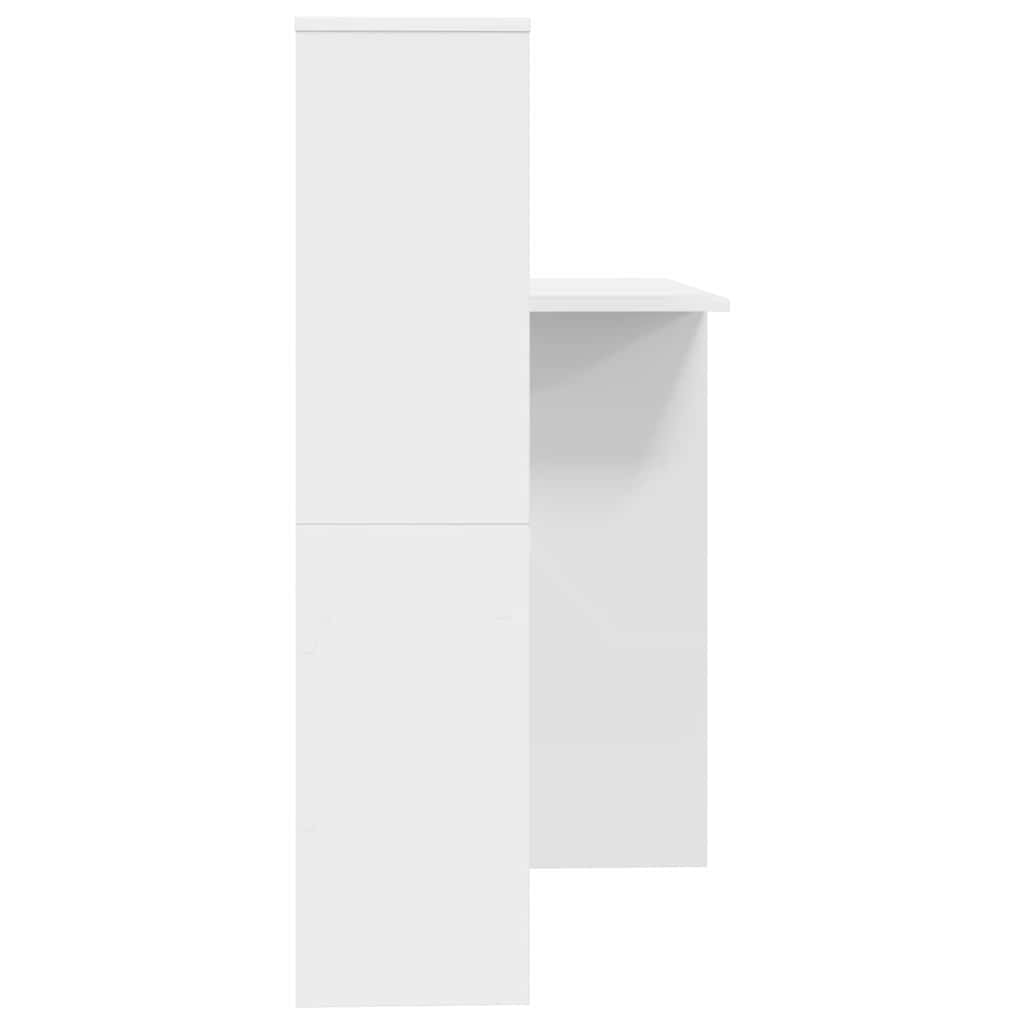 Skrivebord med hylle Hvit 131,5 x 50 x 106,5 cm Konstruert tre
