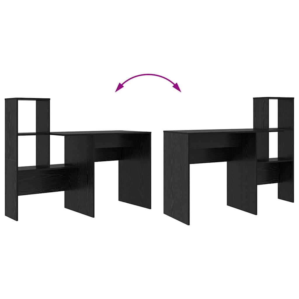 Skrivebord Svart Eik 131,5 x 50 x 106,5 cm Konstruert tre