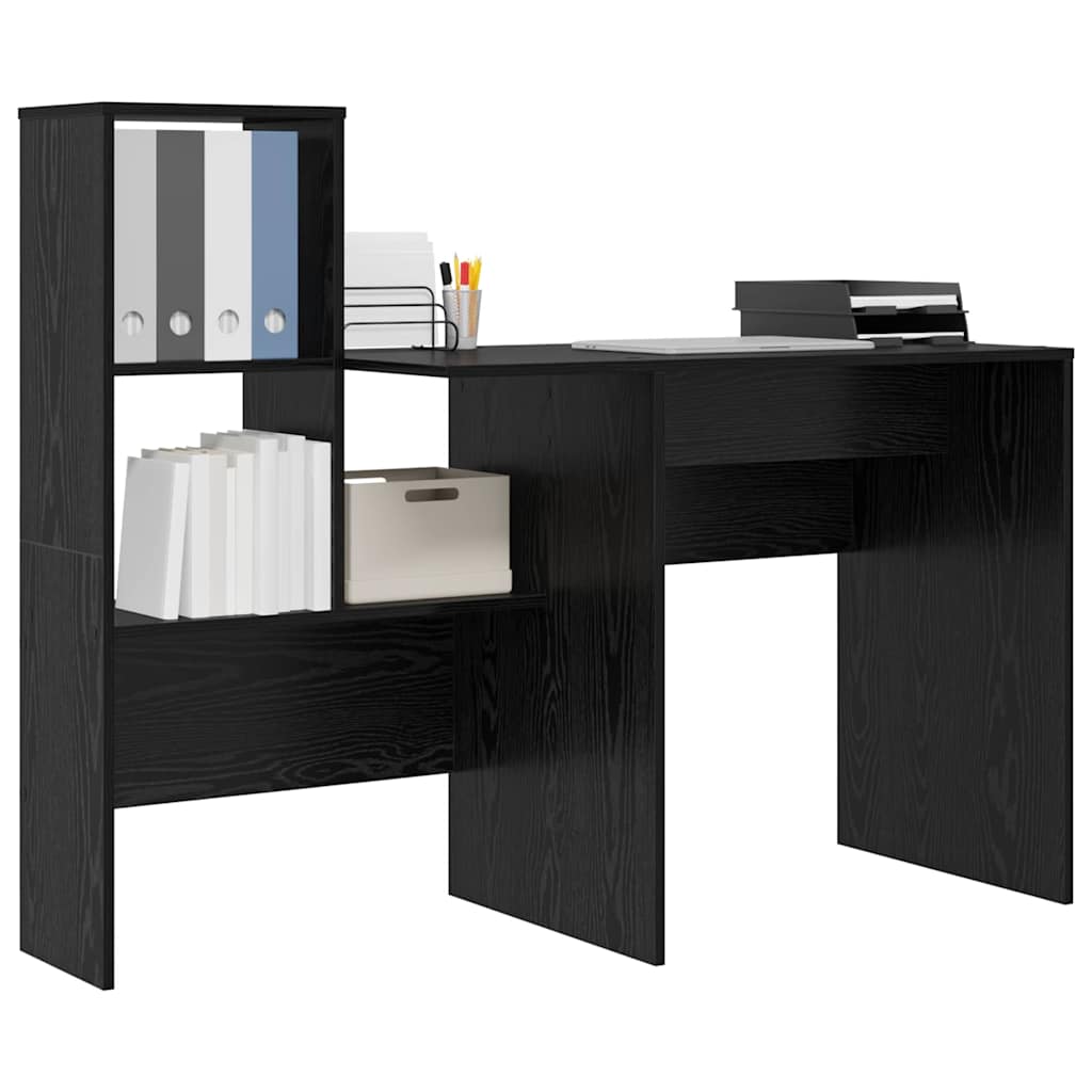 Skrivebord Svart Eik 131,5 x 50 x 106,5 cm Konstruert tre