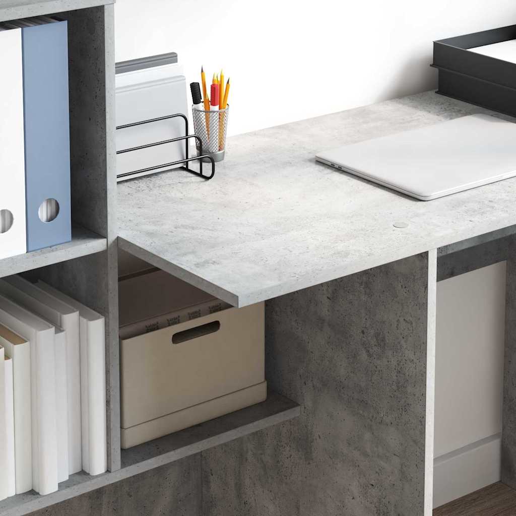 Skrivebord Betonggrå 131,5 x 50 x 106,5 cm Konstruert tre