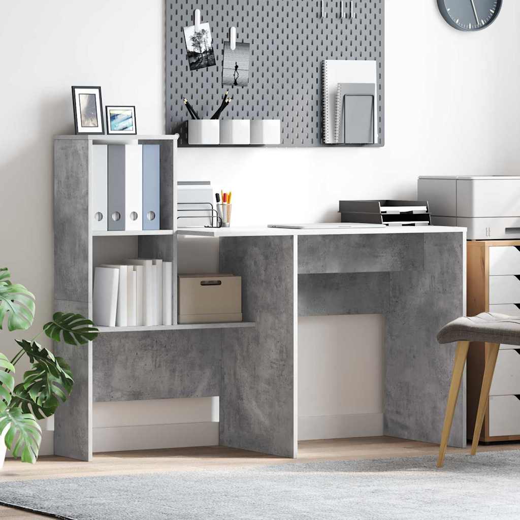 Skrivebord Betonggrå 131,5 x 50 x 106,5 cm Konstruert tre