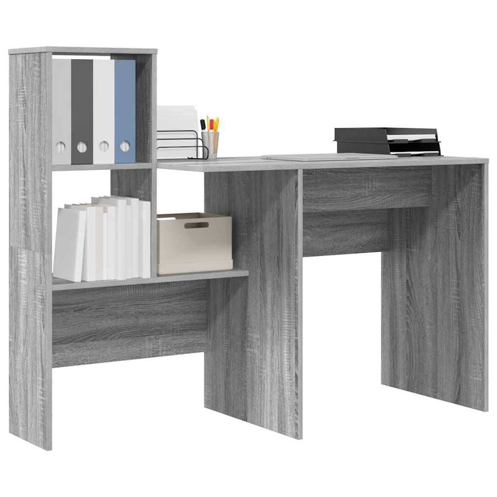 Skrivebord Grå Sonoma 131,5 x 50 x 106,5 cm Konstruert tre