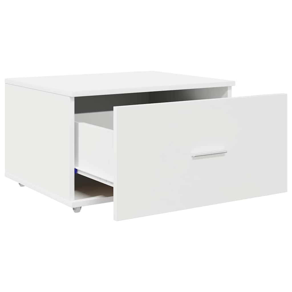 Skuffeskap med hjul Hvit 55 x 45 x 31 cm
