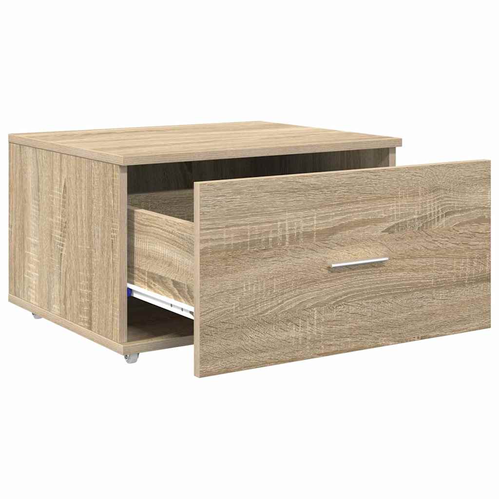 Skuffeskap med hjul Sonoma eik 55 x 45 x 31 cm