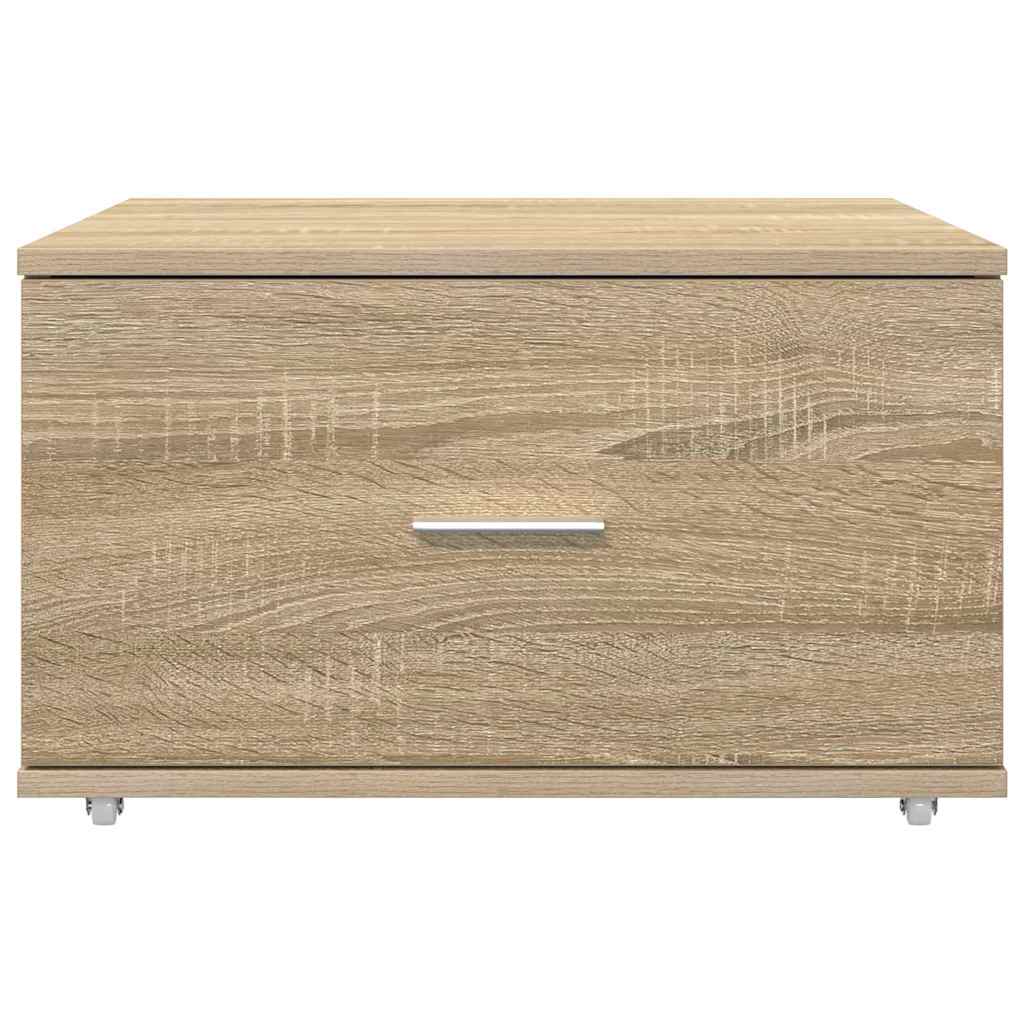 Skuffeskap med hjul Sonoma eik 55 x 45 x 31 cm