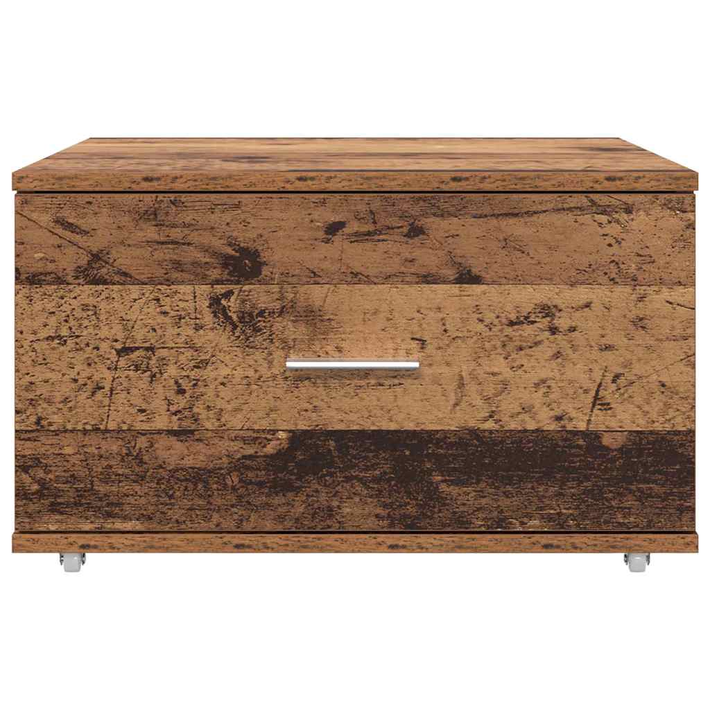 Skuffeskap med hjul Gammelt tre 55 x 45 x 31 cm