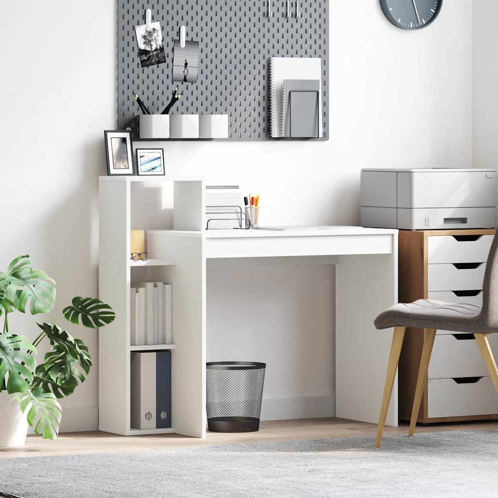 Skrivebord med hylle Hvit 100 x 40 x 90 cm Konstruert tre