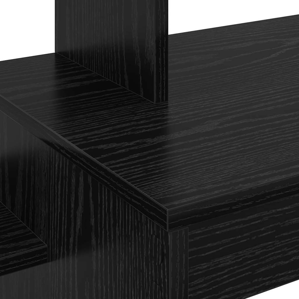Skrivebord med hylle Svart Eik 100 x 40 x 90 cm Konstruert tre