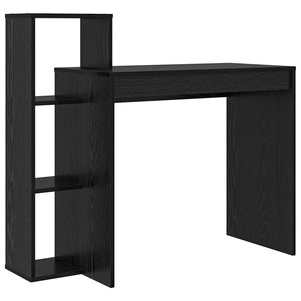 Skrivebord med hylle Svart Eik 100 x 40 x 90 cm Konstruert tre