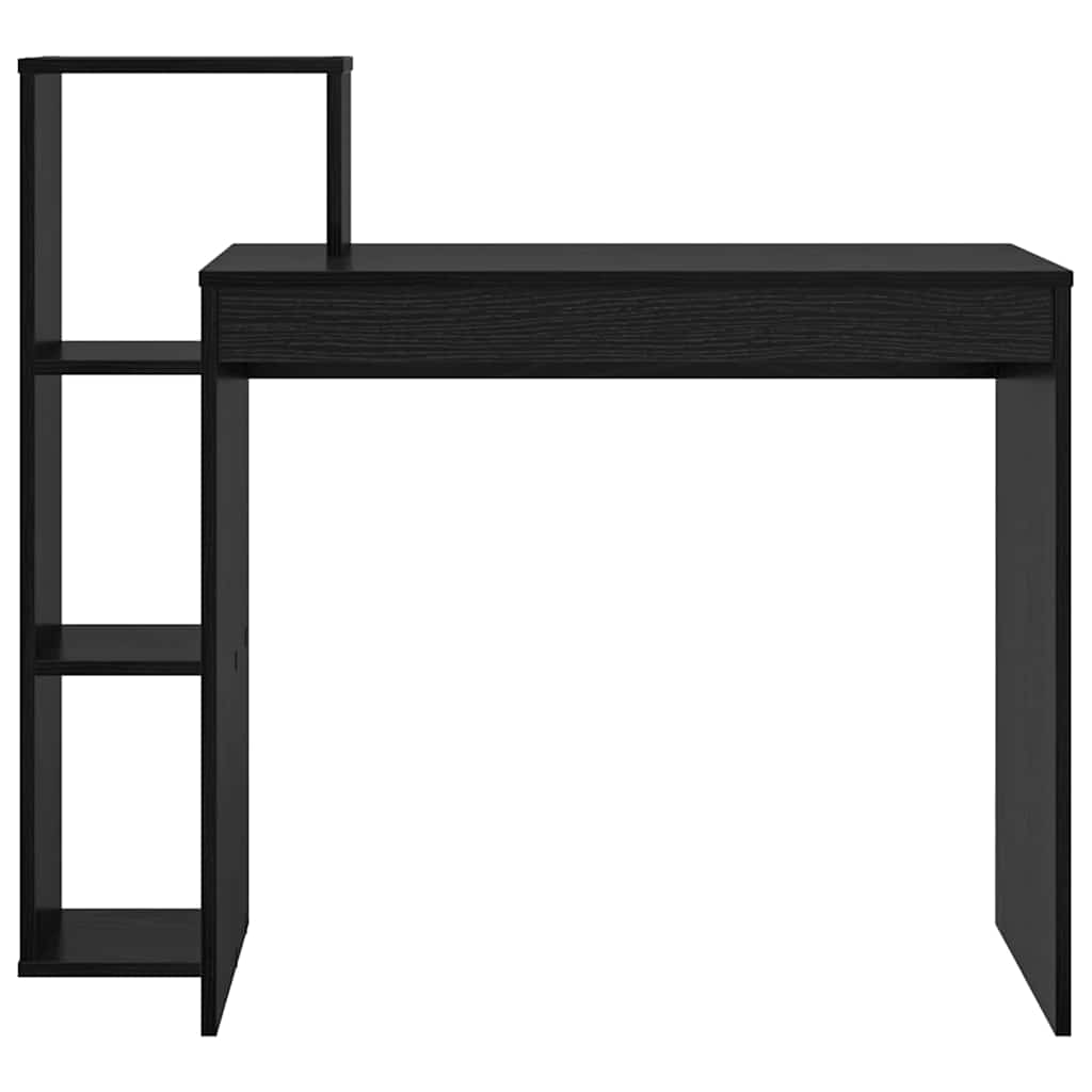 Skrivebord med hylle Svart Eik 100 x 40 x 90 cm Konstruert tre