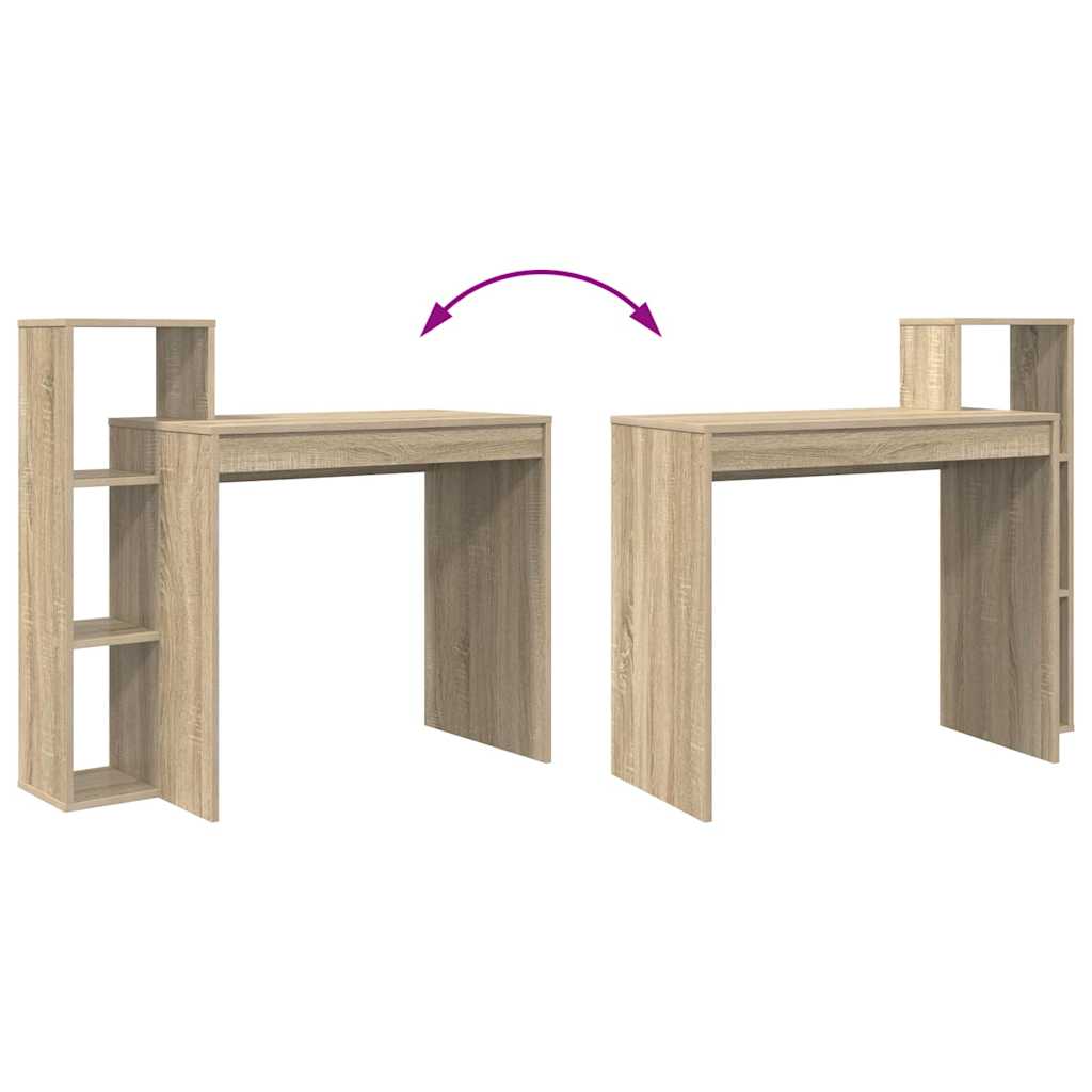 Skrivebord med hylle Sonoma eik 100 x 40 x 90 cm Konstruert tre