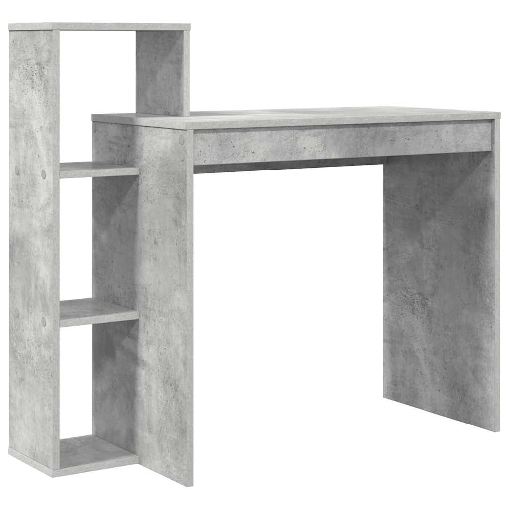 Skrivebord med hylle Betonggrå 100 x 40 x 90 cm Konstruert tre