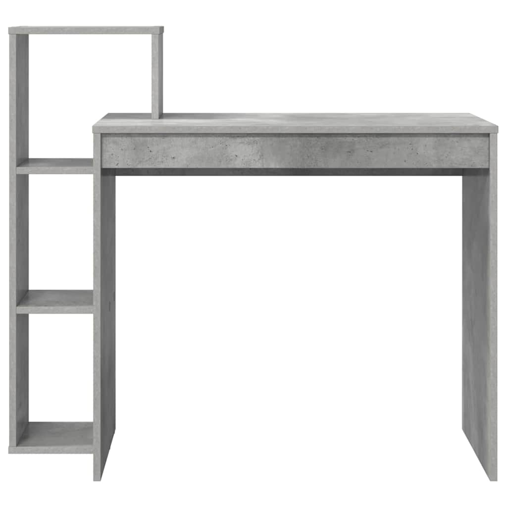 Skrivebord med hylle Betonggrå 100 x 40 x 90 cm Konstruert tre