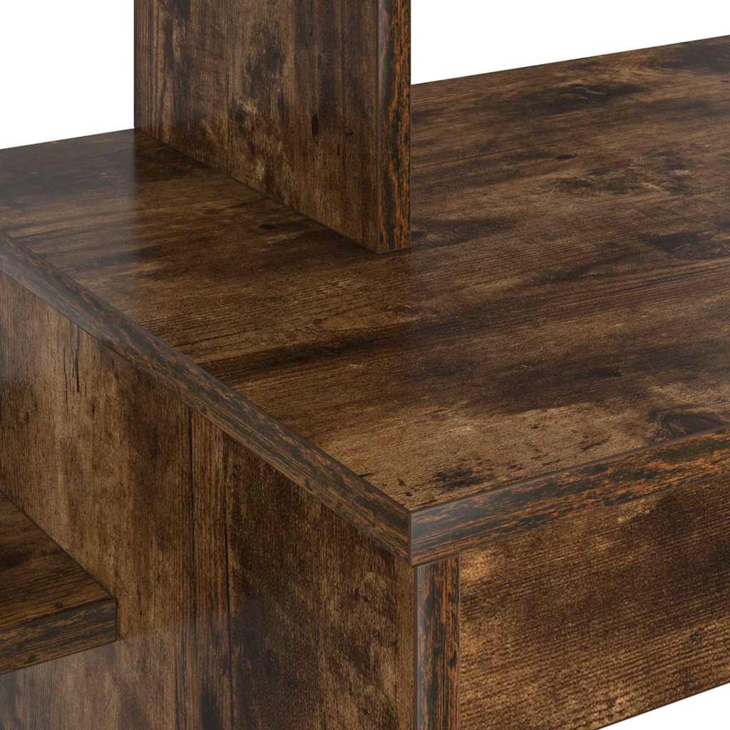 Skrivebord med hylle Røkt eik 100 x 40 x 90 cm Konstruert tre