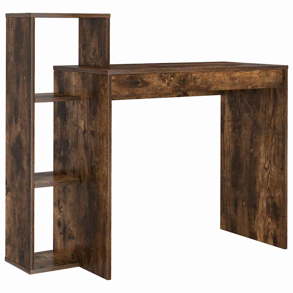 Skrivebord med hylle Røkt eik 100 x 40 x 90 cm Konstruert tre