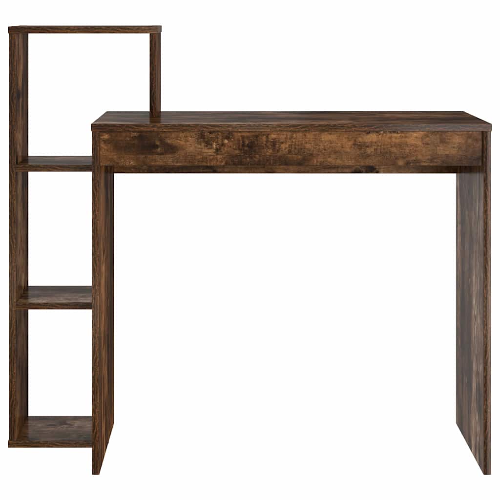 Skrivebord med hylle Røkt eik 100 x 40 x 90 cm Konstruert tre