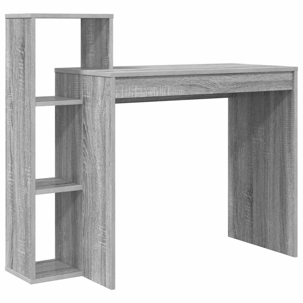 Skrivebord med hylle Grå Sonoma 100 x 40 x 90 cm Konstruert tre