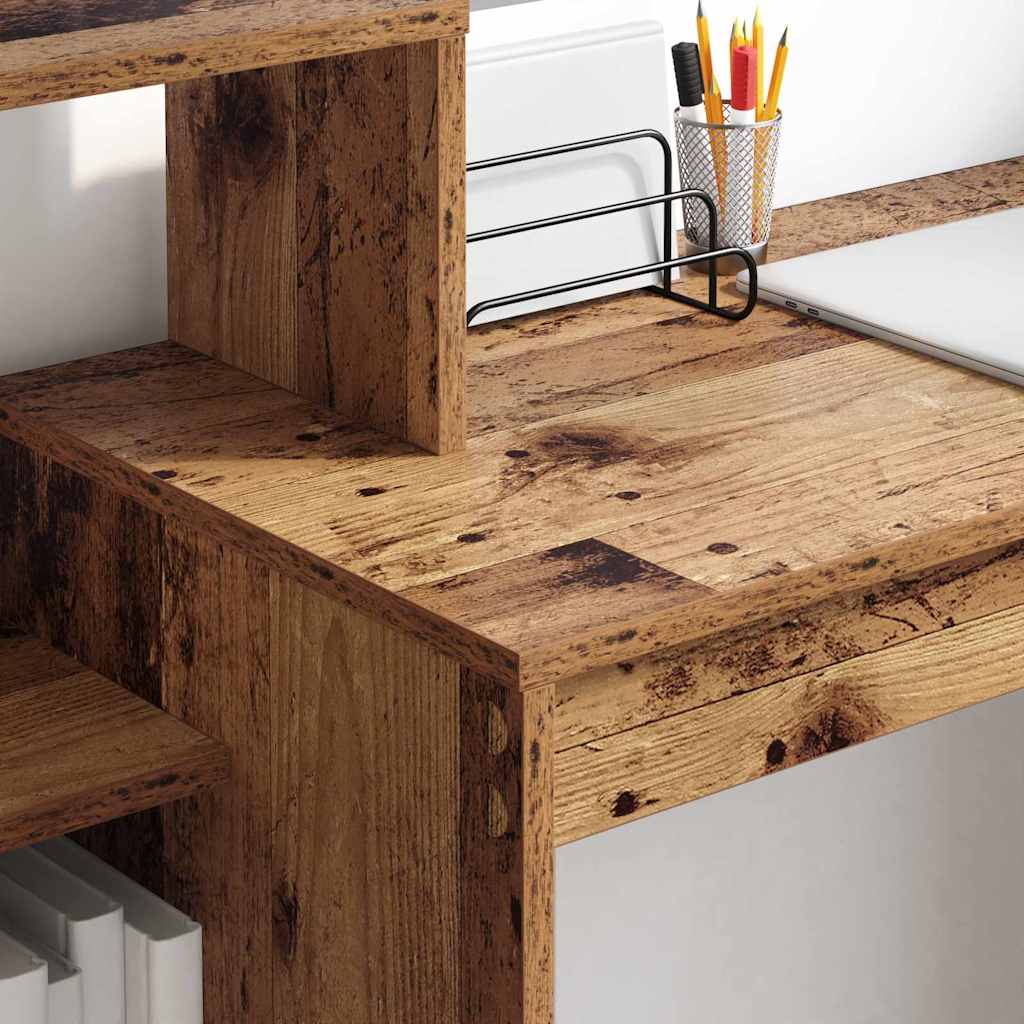 Skrivebord med hylle Gamle tre 100 x 40 x 90 cm Konstruert tre