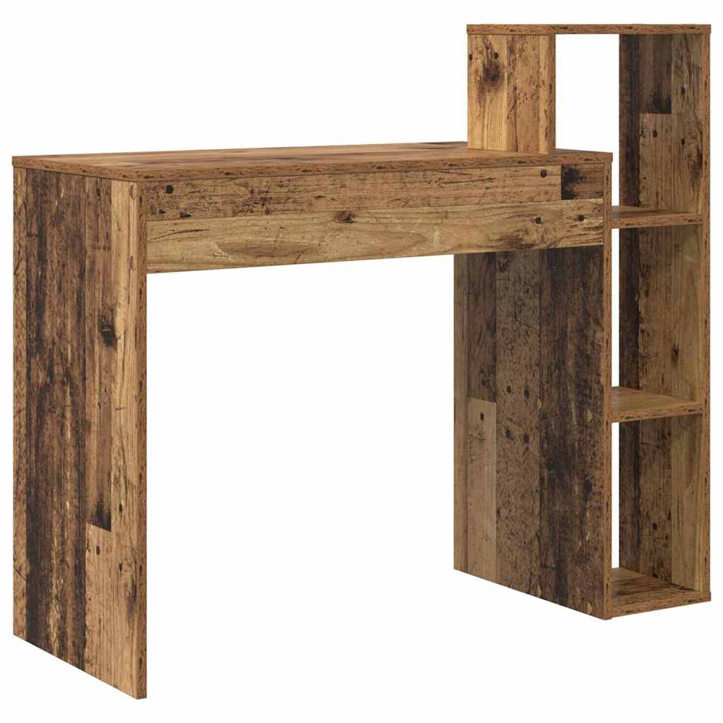 Skrivebord med hylle Gamle tre 100 x 40 x 90 cm Konstruert tre
