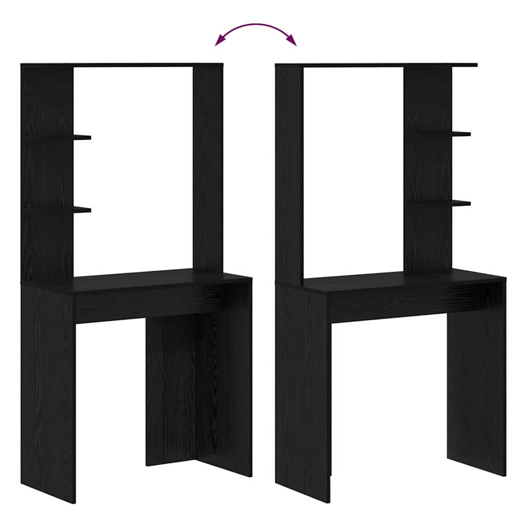 Skrivebord Svart Eik 78,5 x 37 x 154,5 cm Konstruert tre