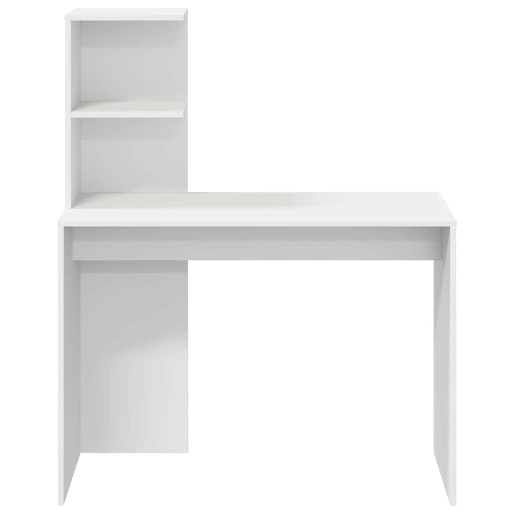 Skrivebord med hylle Hvit 102 x 50 x 124 cm Konstruert tre