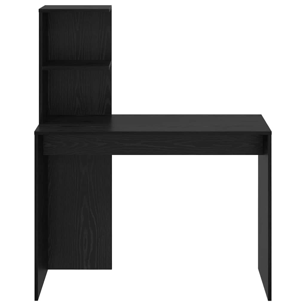 Skrivebord med hylle Svart Eik 102 x 50 x 124 cm Konstruert tre