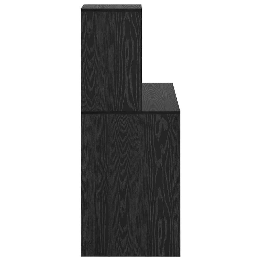 Skrivebord med hylle Svart Eik 102 x 50 x 124 cm Konstruert tre