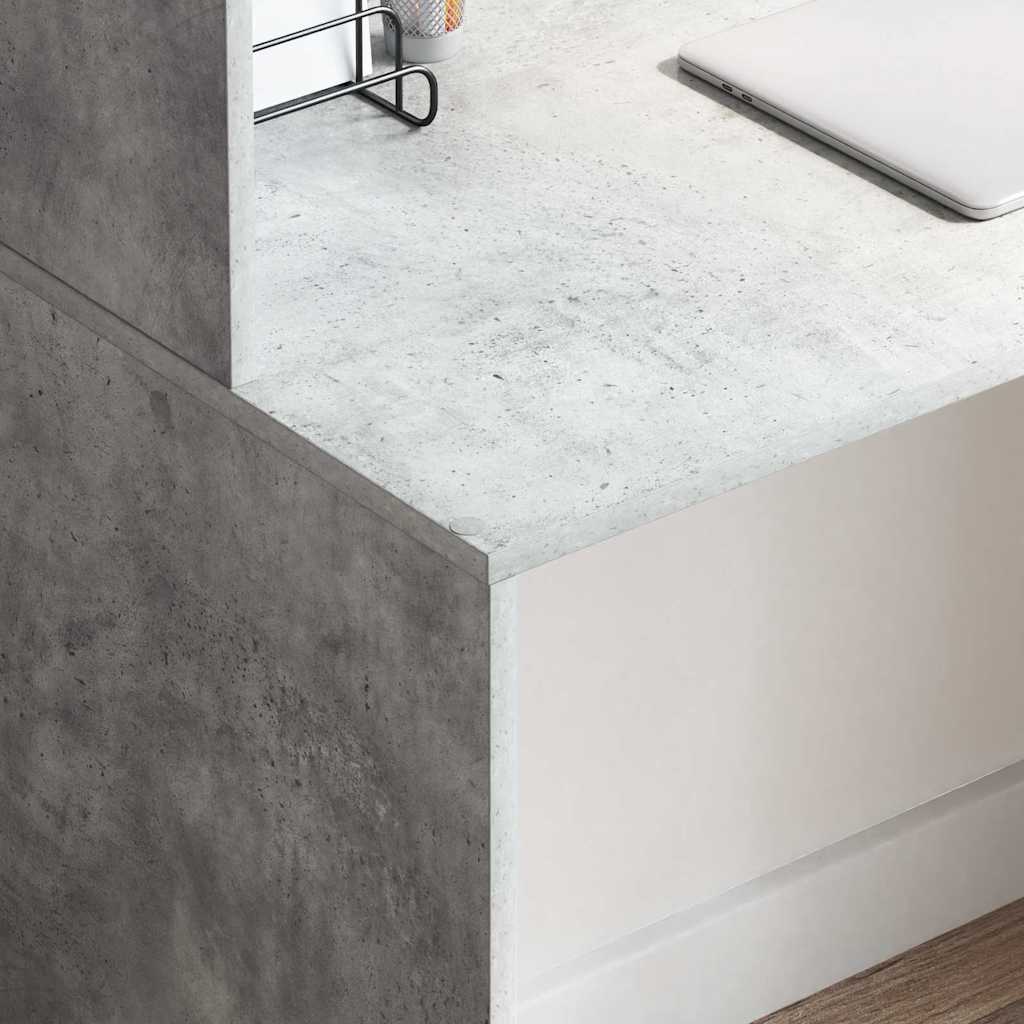 Skrivebord med hylle Betonggrå 102 x 50 x 124 cm Konstruert tre