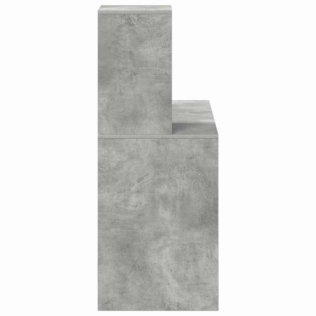 Skrivebord med hylle Betonggrå 102 x 50 x 124 cm Konstruert tre