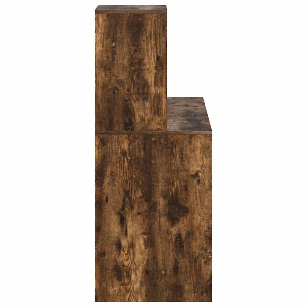 Skrivebord med hylle Røkt eik 102 x 50 x 124 cm Konstruert tre