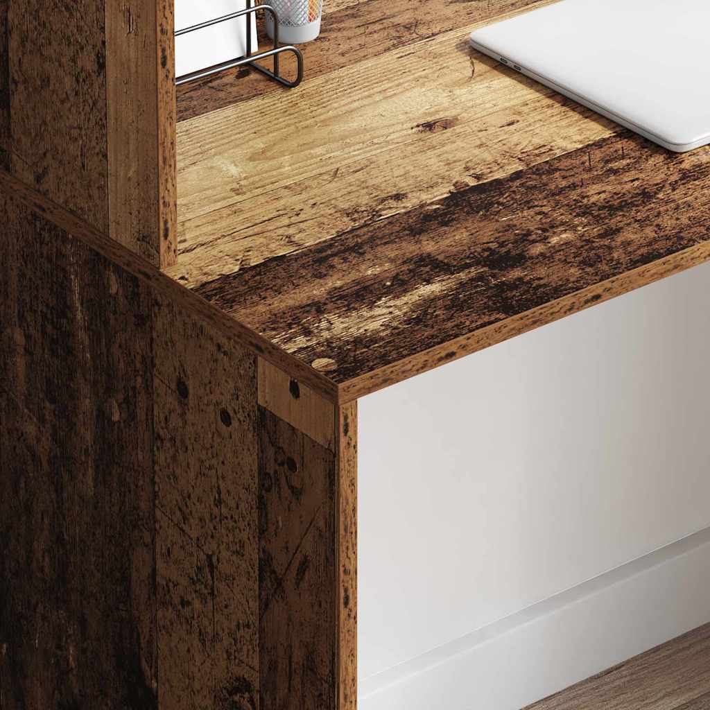 Skrivebord med hylle Gamle tre 102 x 50 x 124 cm Konstruert tre