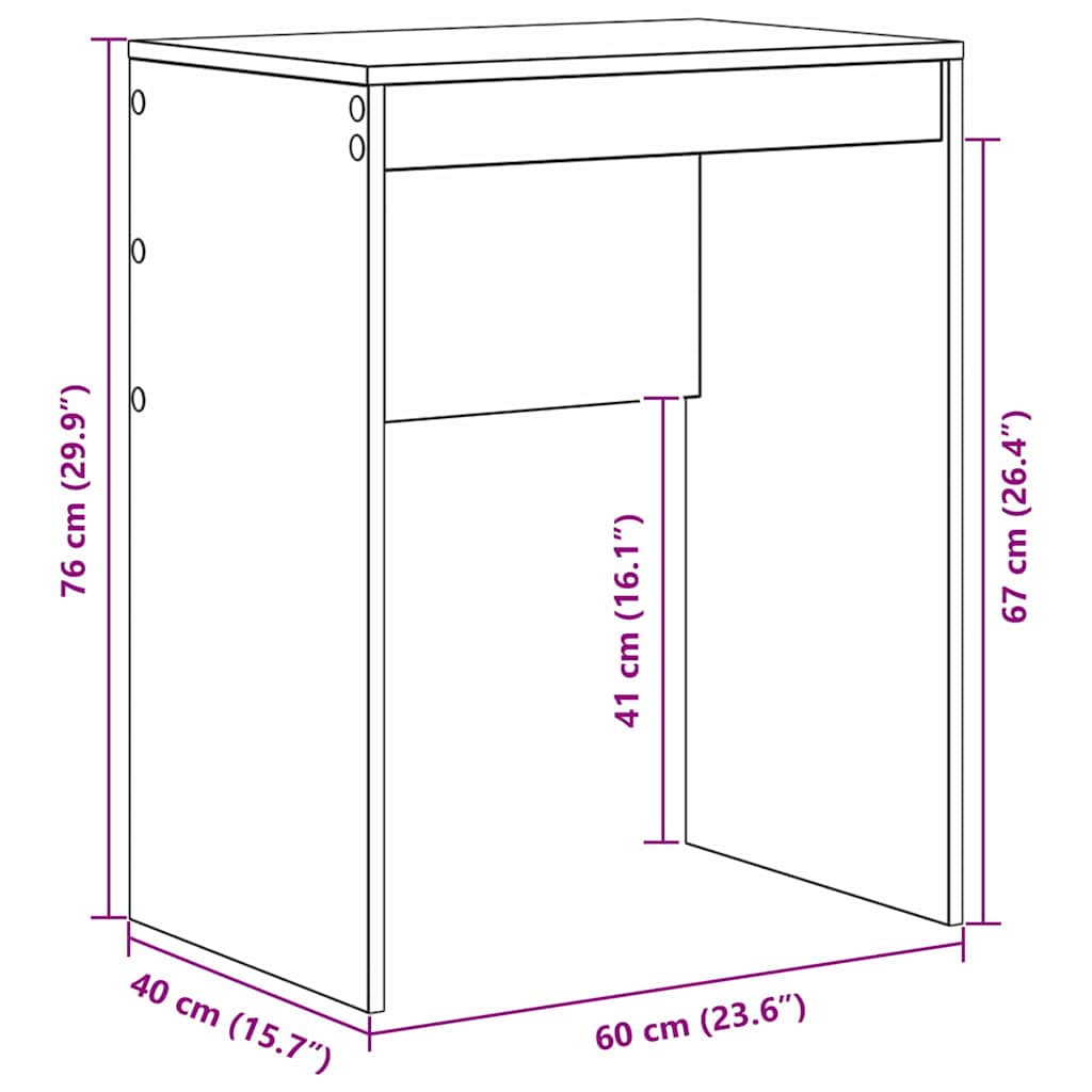 Skrivebord Artisan Eik 60 x 40 x 76 cm