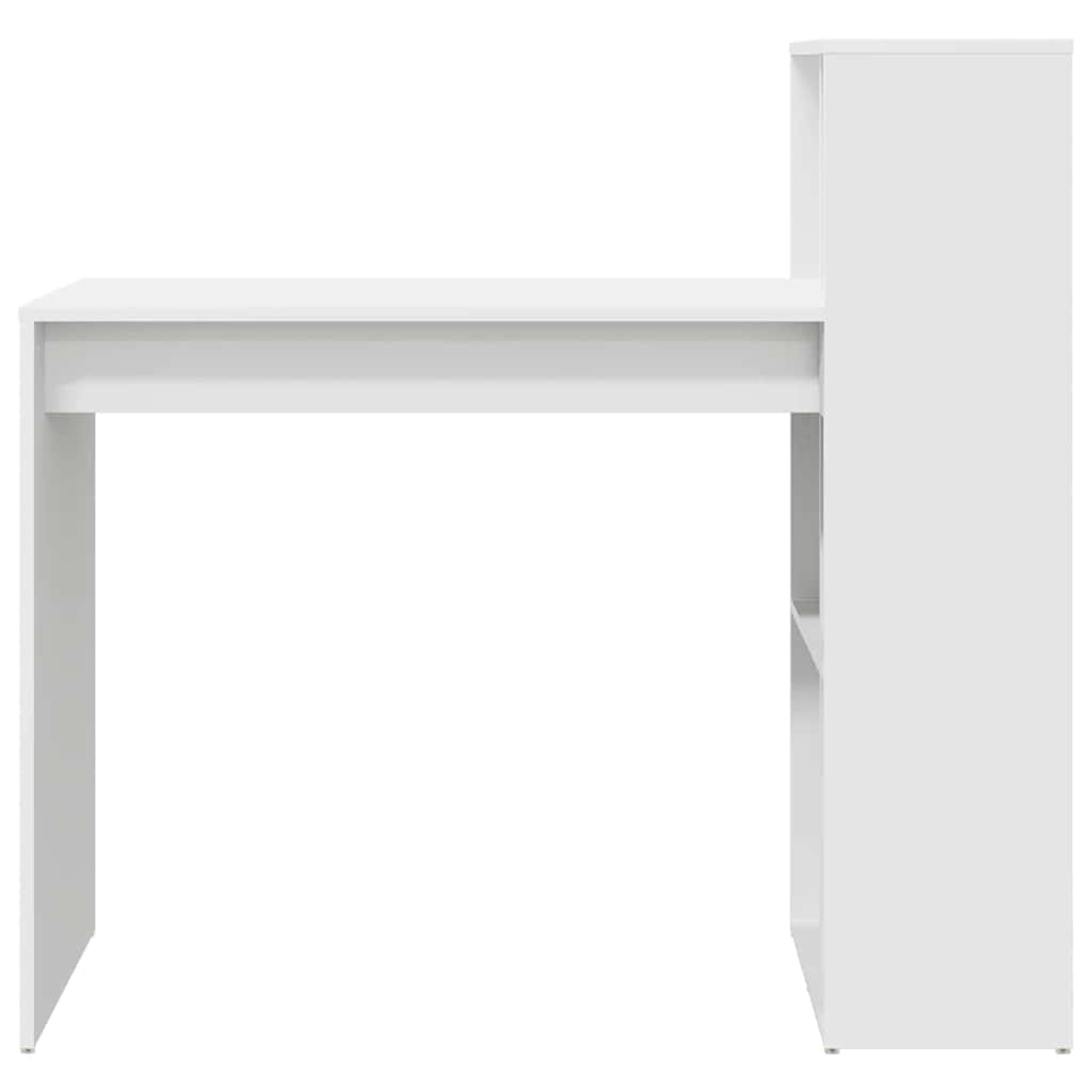 Skrivebord med hylle Hvit 108 x 55 x 103.5 cm Konstruert tre