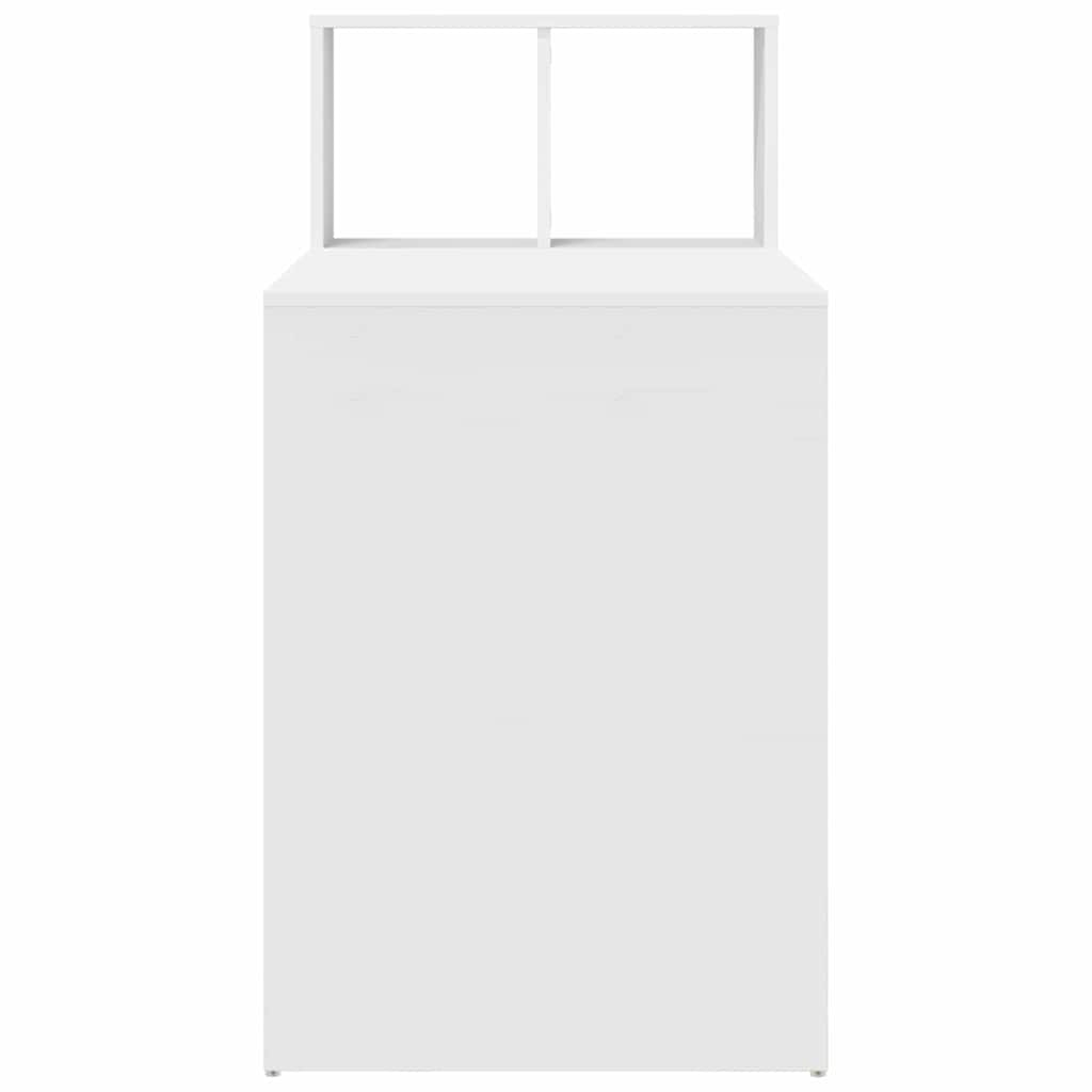 Skrivebord med hylle Hvit 108 x 55 x 103.5 cm Konstruert tre