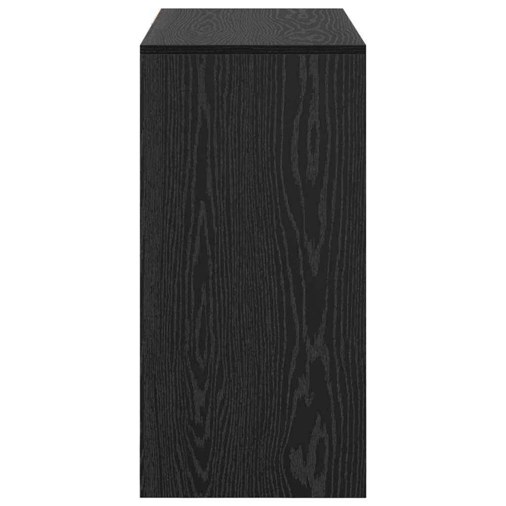 Skrivebord med skuff Svart Eik 90 x 37,5 x 75 cm Konstruert tre