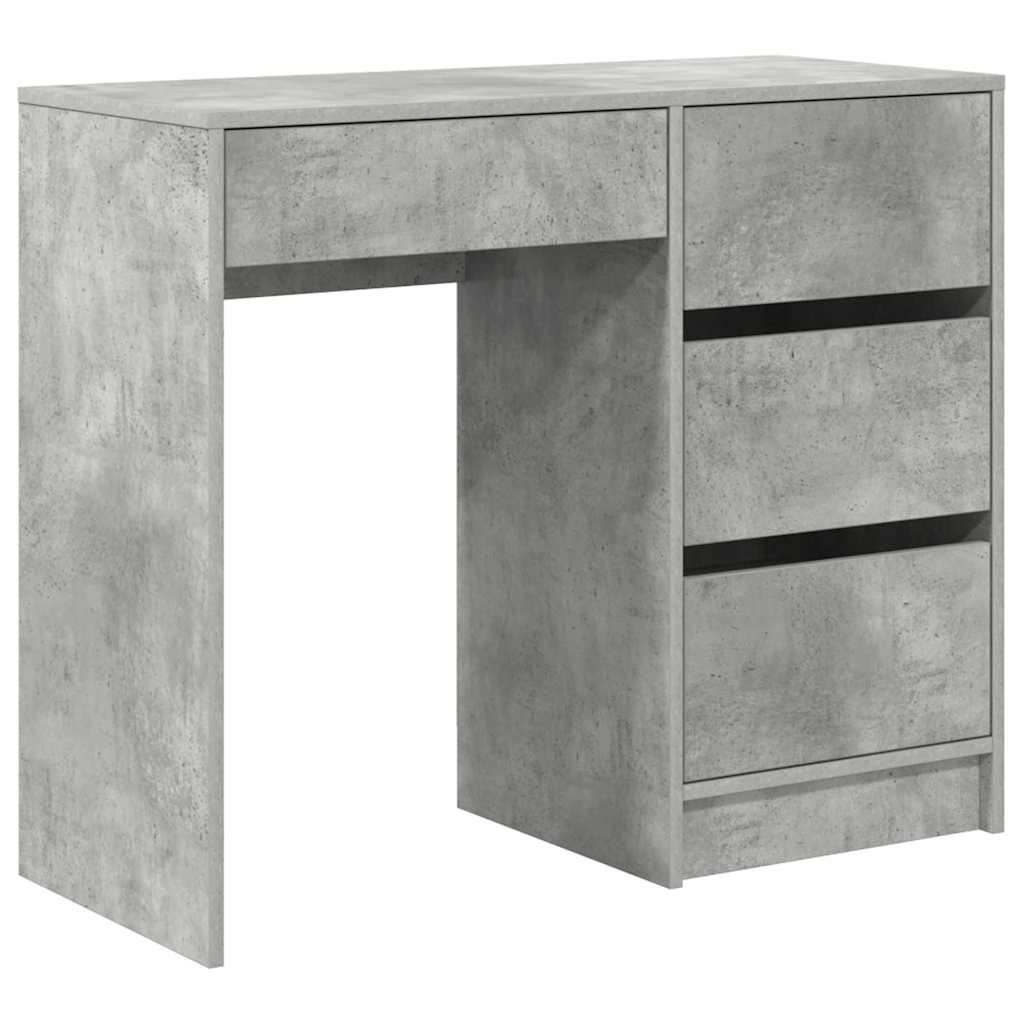 Skrivebord med skuff Betonggrå 90 x 37,5 x 75 cm Konstruert tre